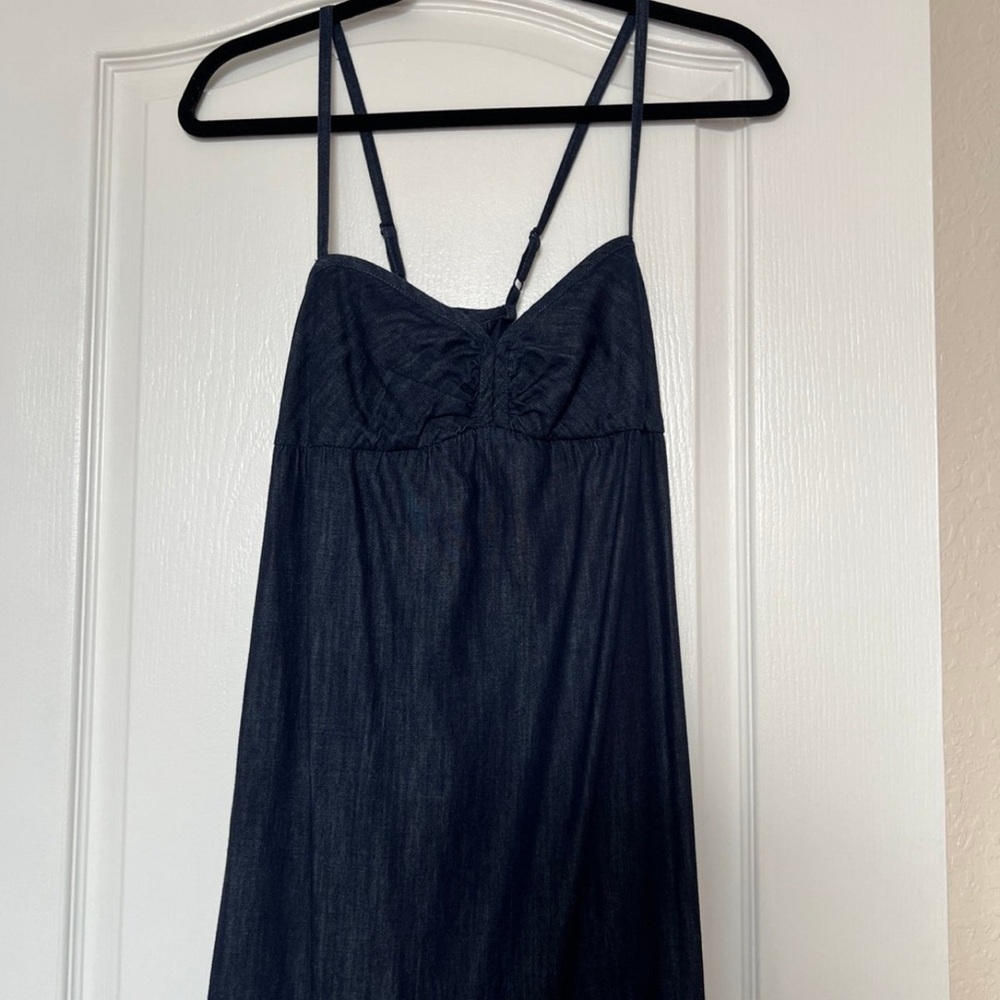 Ann Taylor LOFT Denim Spaghetti Strap Maxi Dress size 6